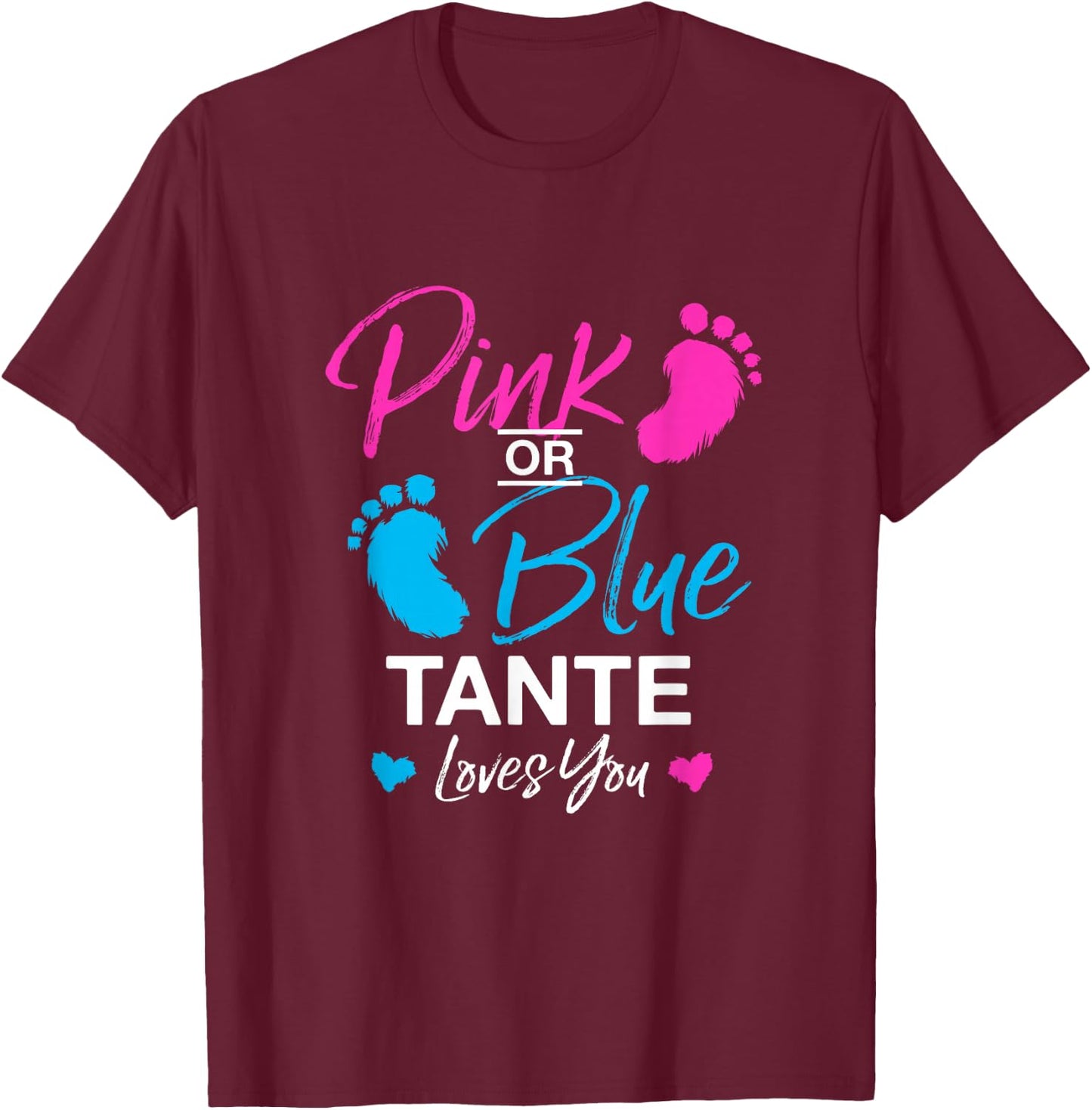Gender Reveal Tante Babyparty Great-Tante T-Shirt - T-Shirt | Maroon