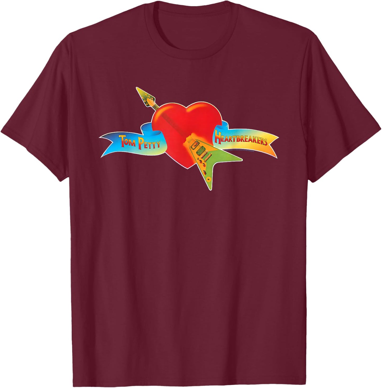 Tom Petty und die Heartbreakers Classic Logo T-Shirt - T-Shirt | Maroon