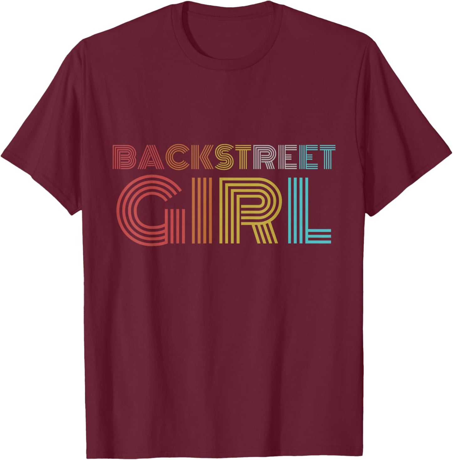Backstreet Girl Retro Look , black T-Shirt - T-Shirt | Maroon