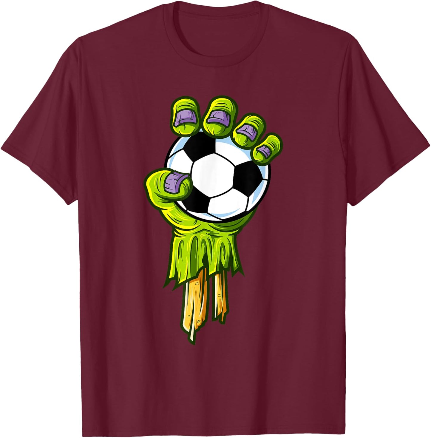 Zombie Hands Soccer Funny Horror Scary Halloween Costume T-Shirt - T-Shirt | Maroon