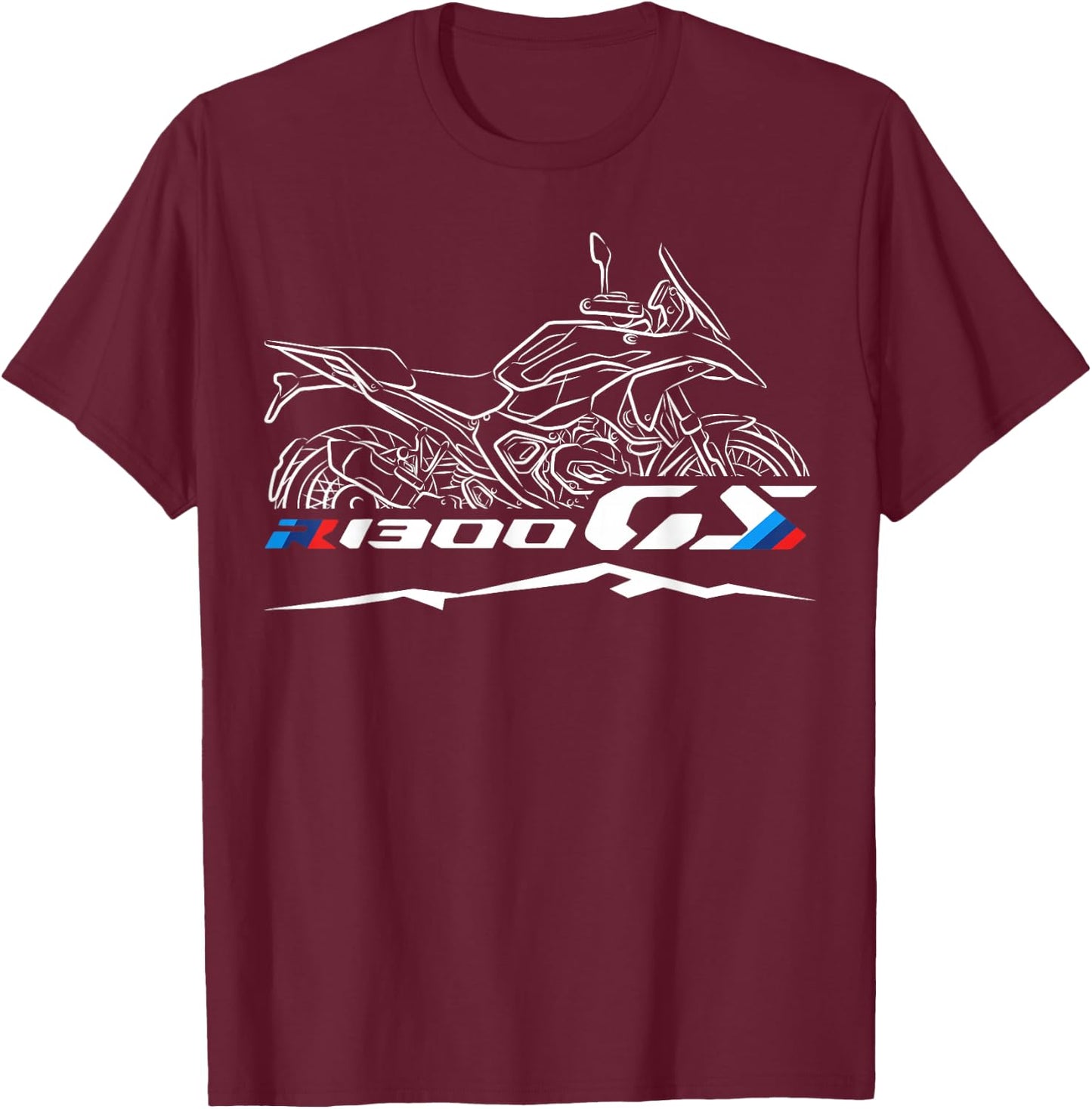 Moto Animals R1300GS Adventure Riders Motorcycle T Shirt Black S Classic Short Sleeve T Shirt Fashion T-Shirt - T-Shirt | Maroon