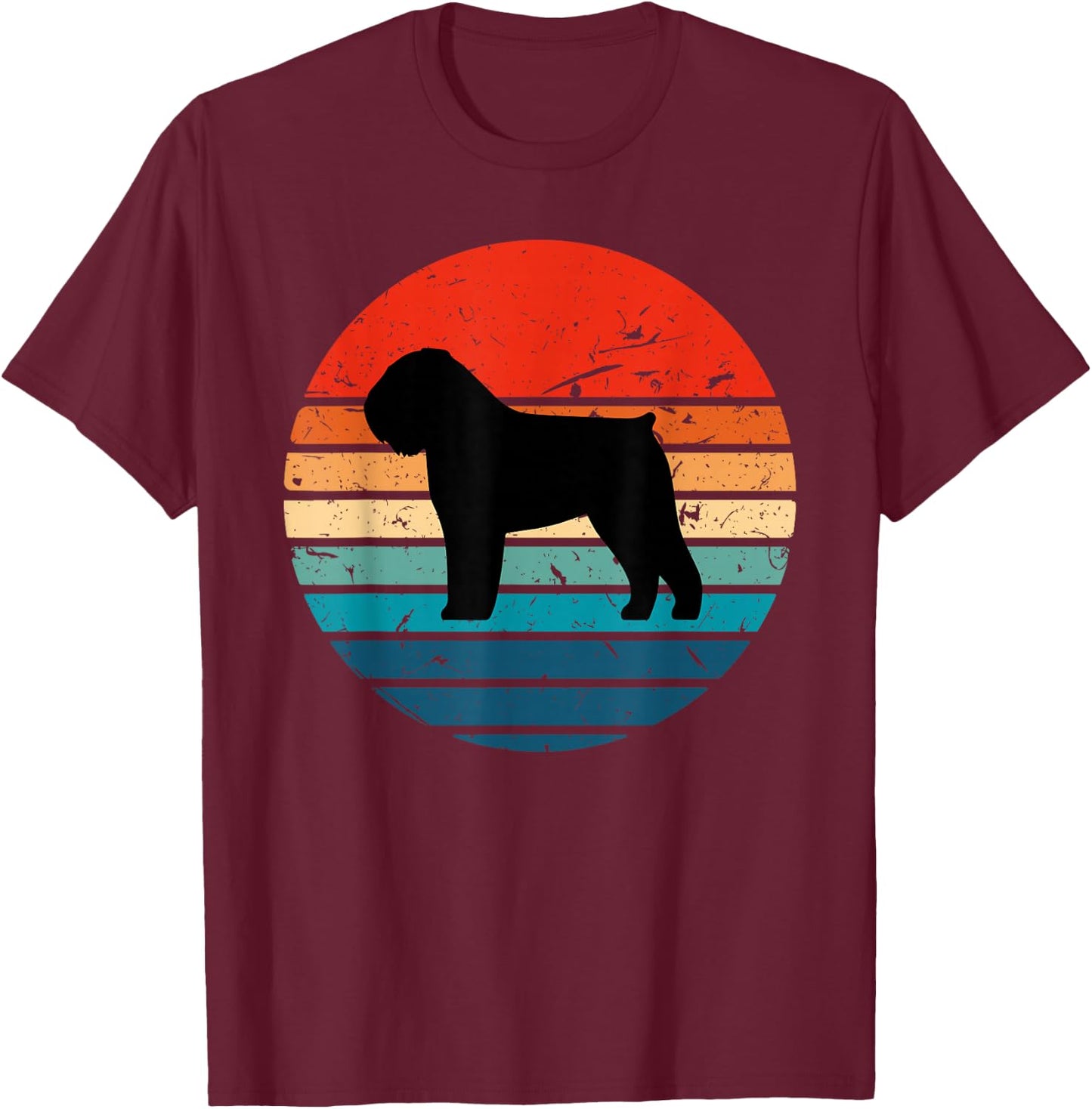 Bouvier des Flandres T Shirt Retro Vintage 70s T-Shirt - T-Shirt | Maroon
