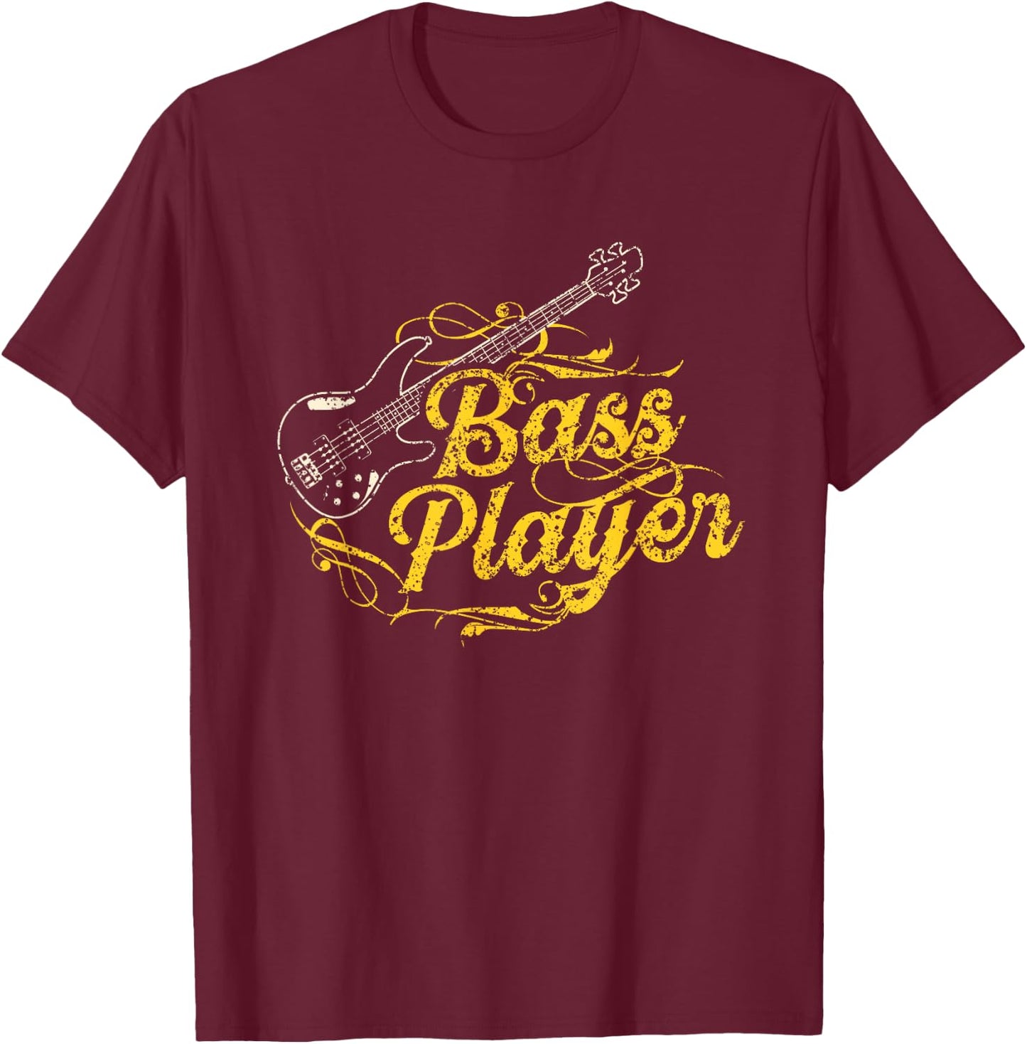 Bassist Music Band Guitar Musician T-Shirt - T-Shirt | Maroon