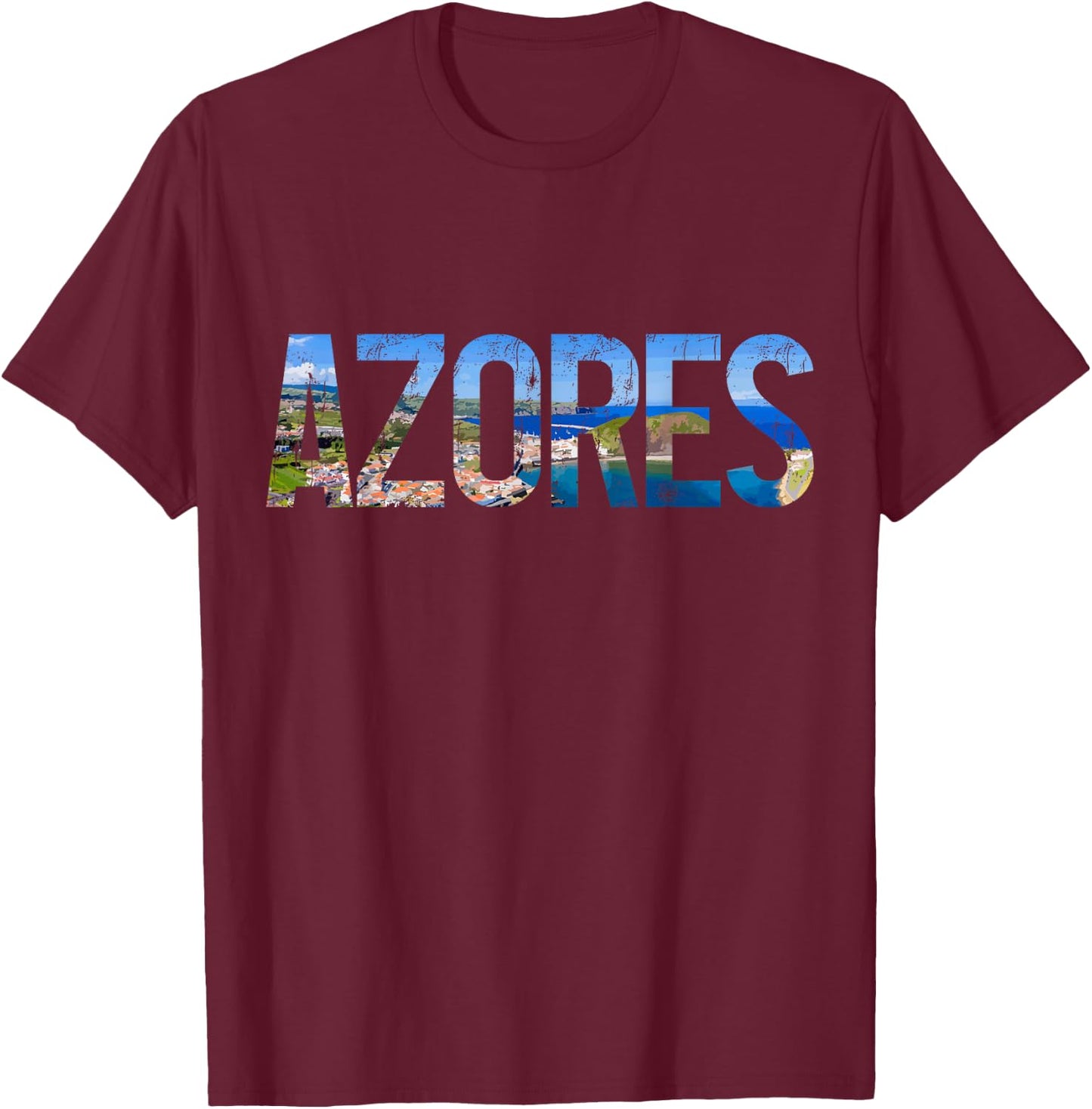 Faial Azores Vintage Souvenir T-Shirt - T-Shirt | Maroon