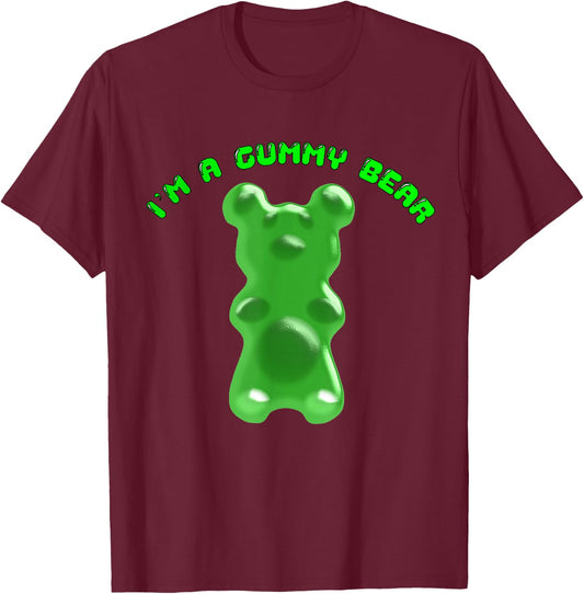 Funny Cute Kids I'm a Gummy Bear Gift T-Shirt - T-Shirt | Maroon