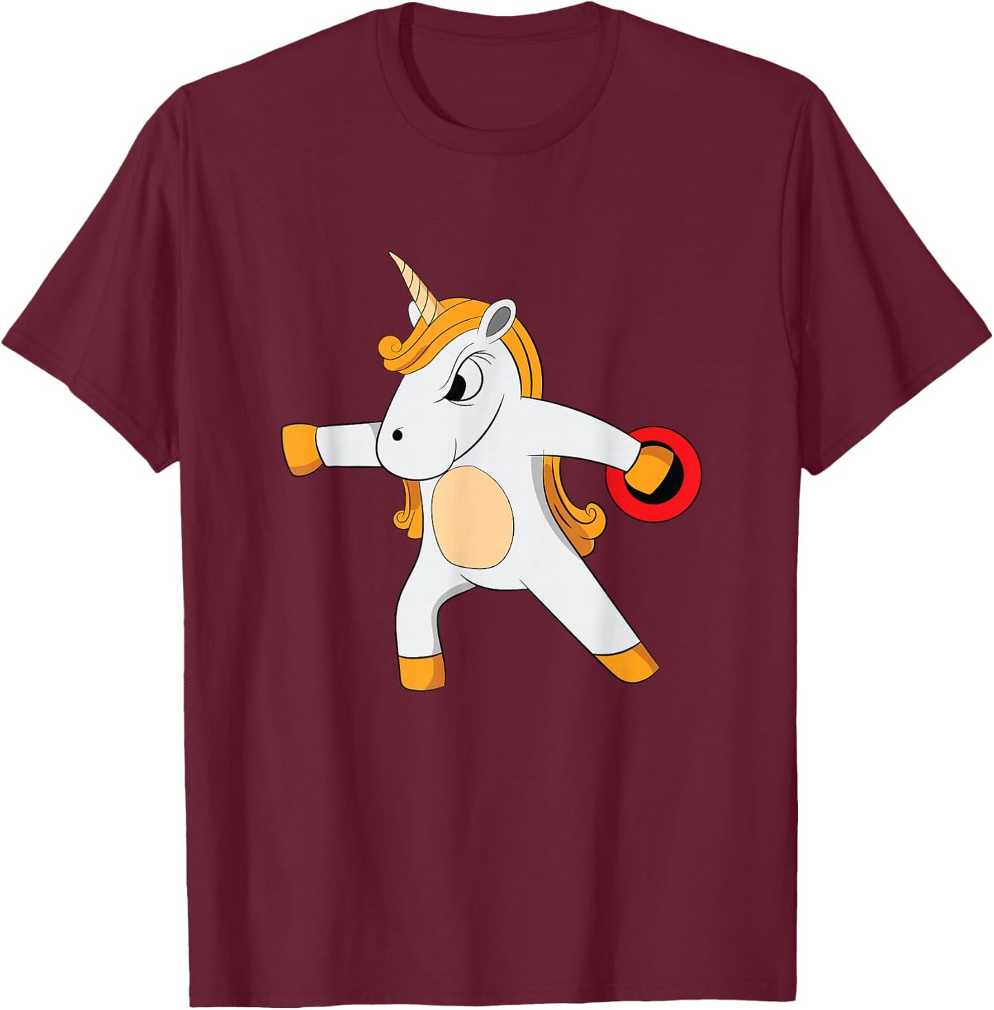 Discus Unicorn Women Track And Field Thrower T-Shirt - T-Shirt | Maroon