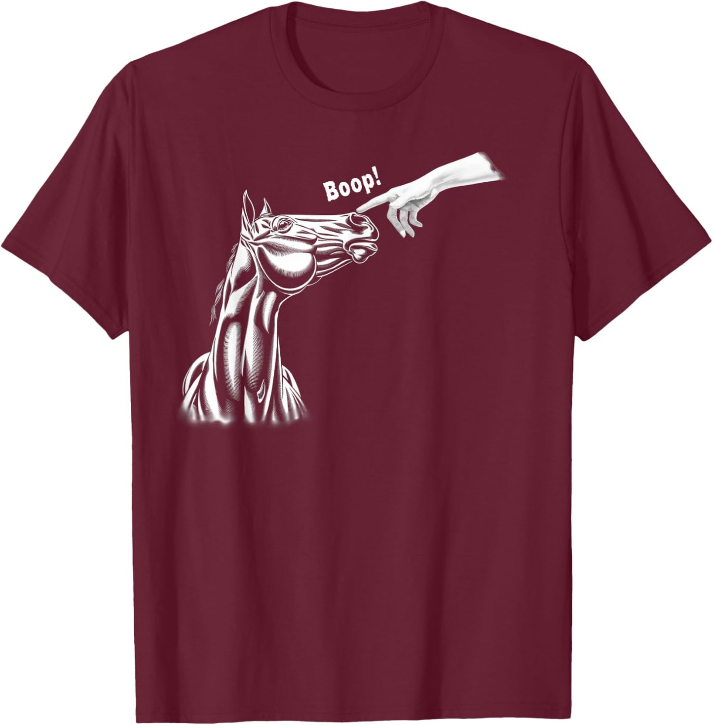 Boop Horse Funny Horse T-Shirt - T-Shirt | Maroon