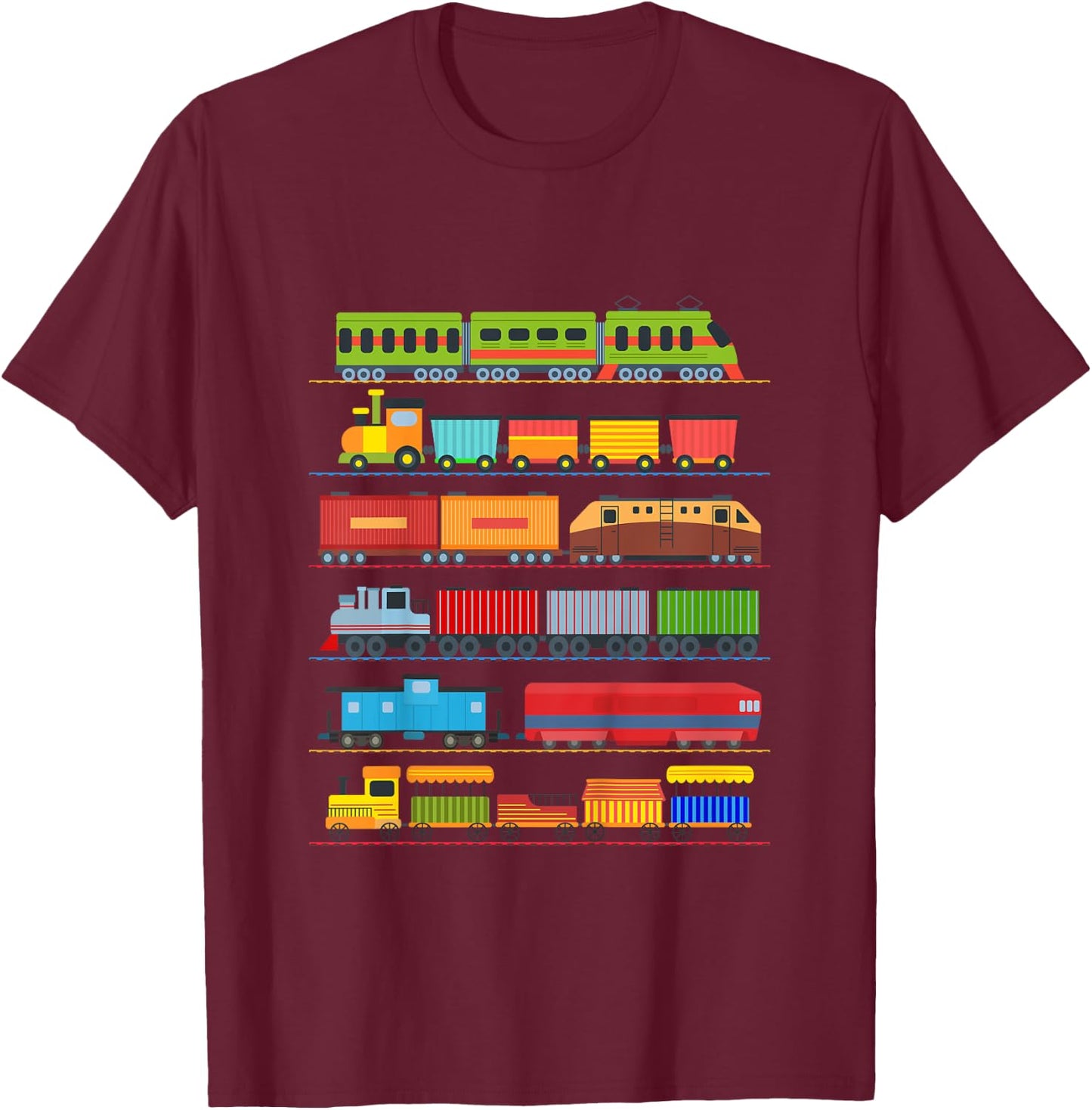 Children's Trains Locomotive Children Pajamas Costume Boy Train , Black, 2 T-Shirt - T-Shirt | Maroon