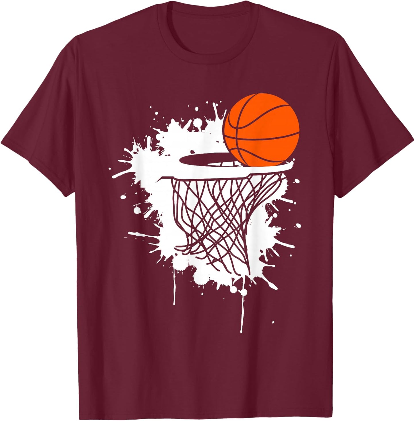 Basketball Children's Boys Korbleger Women's Dunking Dunk , black T-Shirt - T-Shirt | Maroon