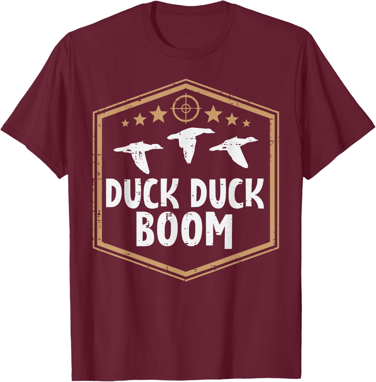 Duck Boom Waterfowl Hunting Funny Hunter Men Women Kids T-Shirt - T-Shirt | Maroon
