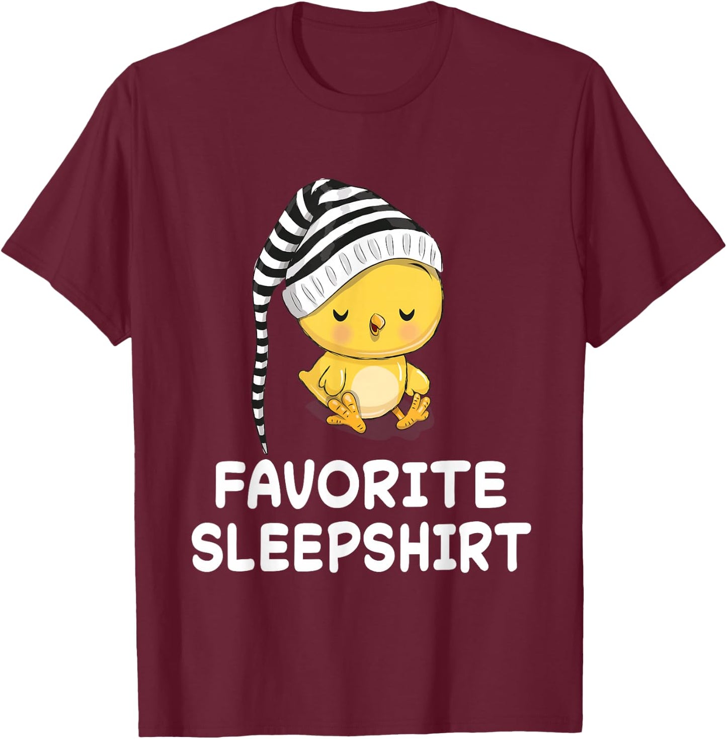 Chick and Chicken Sleepwear Pyjamas, Black, S T-Shirt - T-Shirt | Maroon