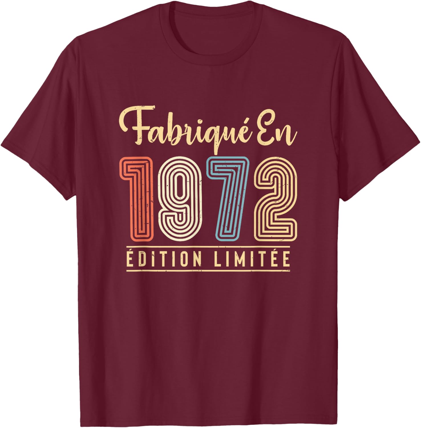 Birthday Man 52 Years Made in 1972 Vintage Humor , Black T-Shirt - T-Shirt | Maroon