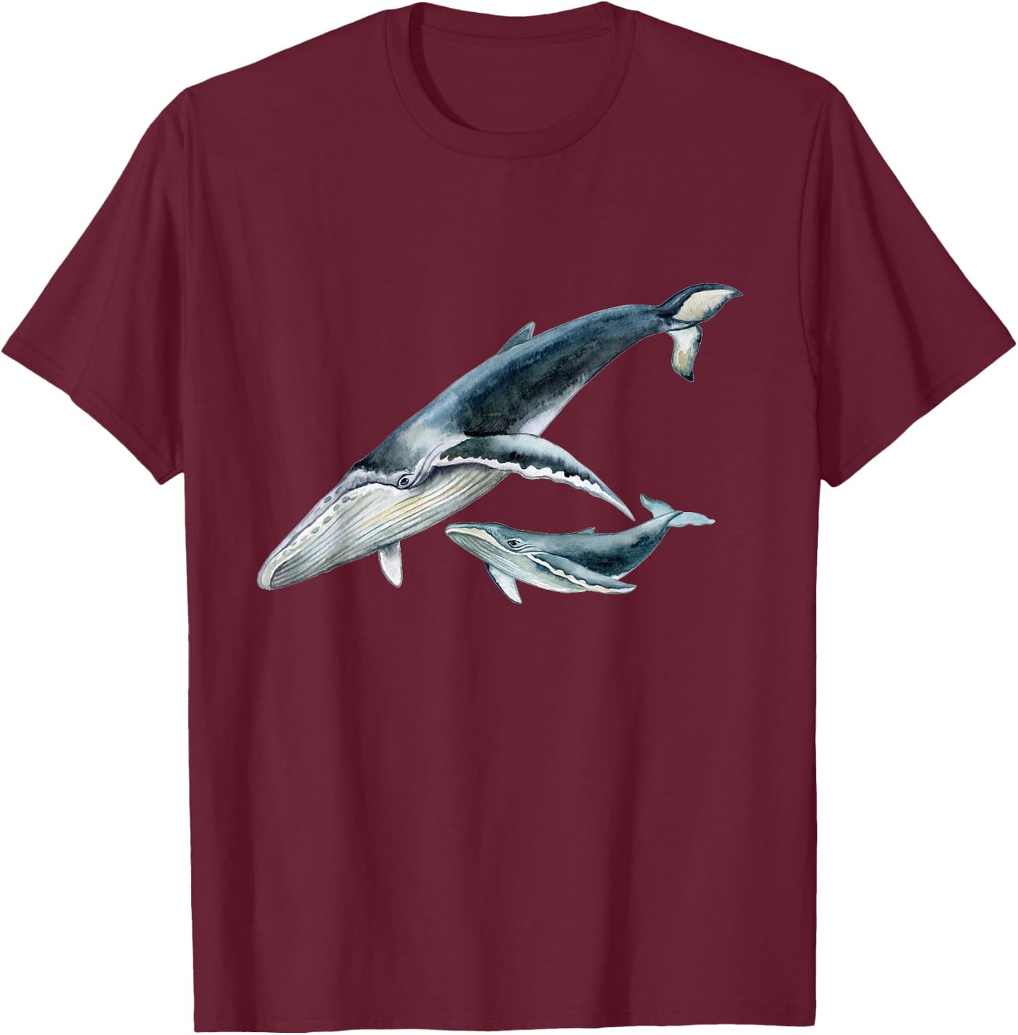 #snirt Blauwal mit Kalb Wal Buckelwal Baby Wal T-Shirt - T-Shirt | Maroon