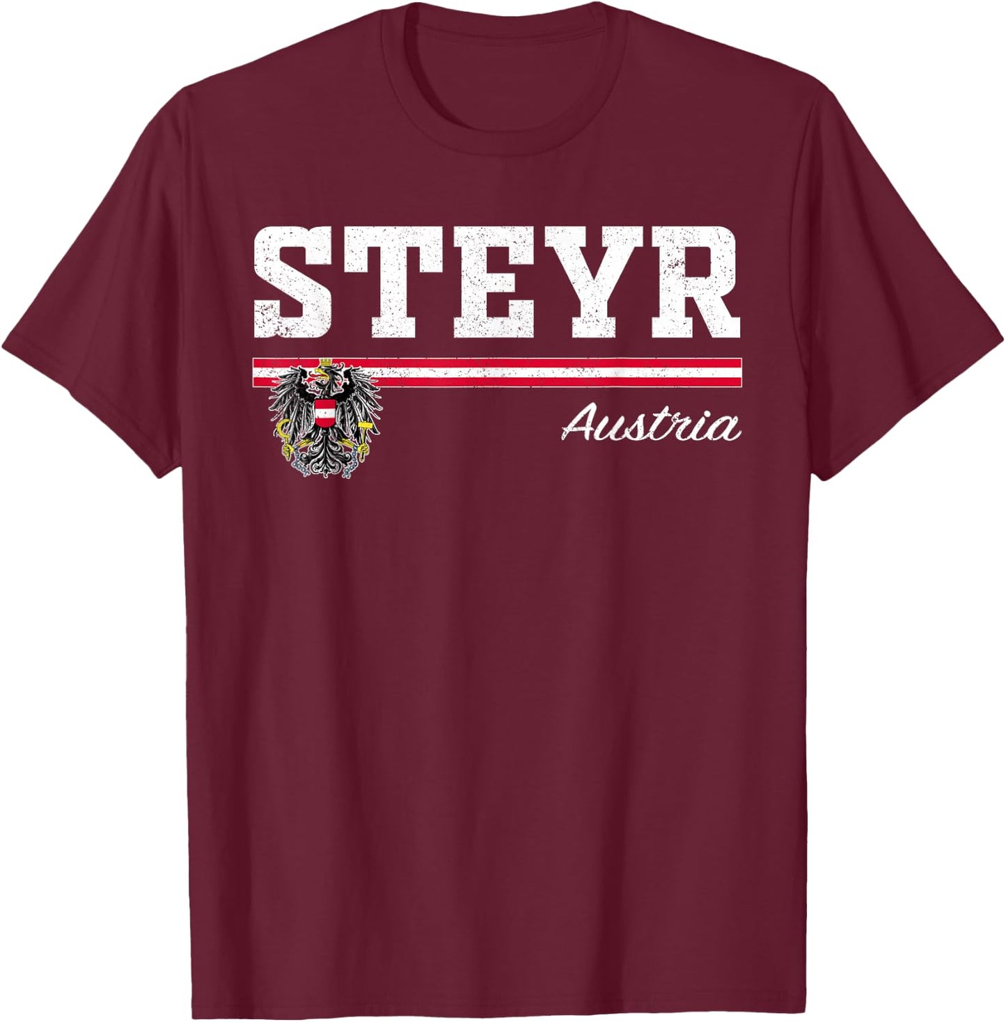 Steyr Austria / Austria , black T-Shirt - T-Shirt | Maroon