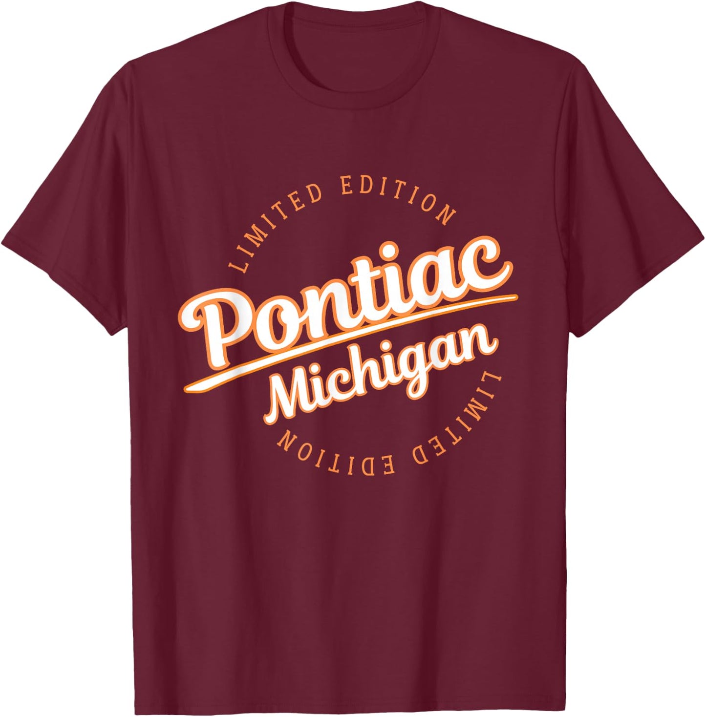 Retro Athletic Pontiac MI Apparel T-Shirt - T-Shirt | Maroon