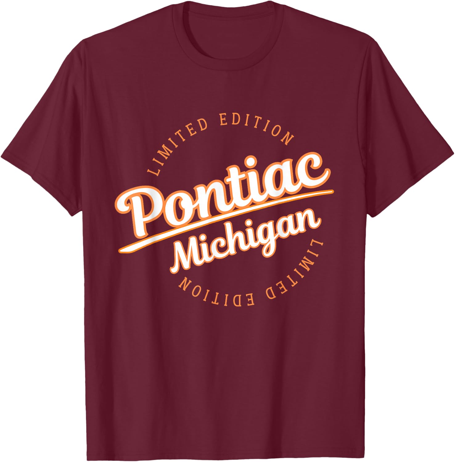 Retro Athletic Pontiac MI Apparel T-Shirt - T-Shirt | Maroon