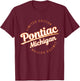 Retro Athletic Pontiac MI Apparel T-Shirt - T-Shirt | Maroon