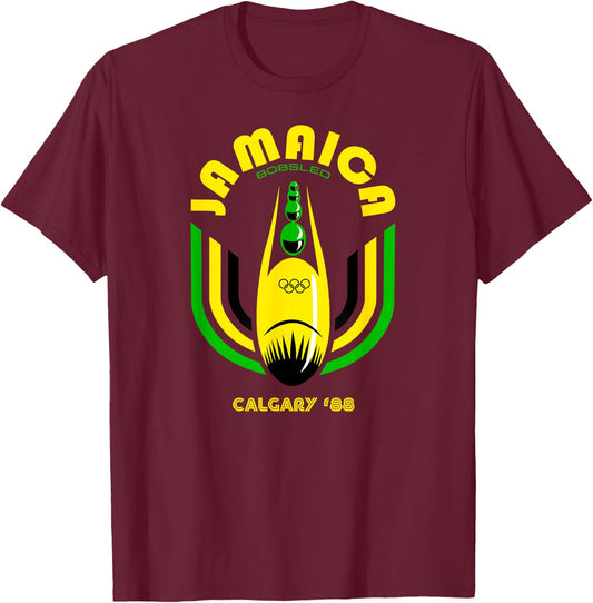 JAMAICA BOBSLED Team Vintage 1988 Retro , black T-Shirt - T-Shirt | Maroon
