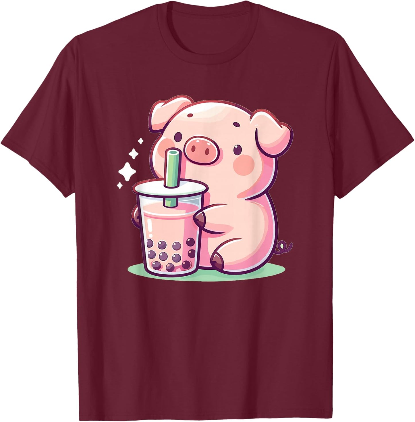 Discover Animal Designs In Kawaii Style Here -Adults Black Small Modern T-Shirt - T-Shirt | Maroon