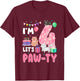 I'm 4 Let's Paw-Ty 4th Birthday Cats Lover 4 Year Old T-Shirt - T-Shirt | Maroon