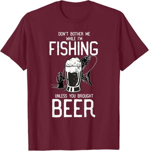 Beer Fishing T-Shirt - T-Shirt | Maroon