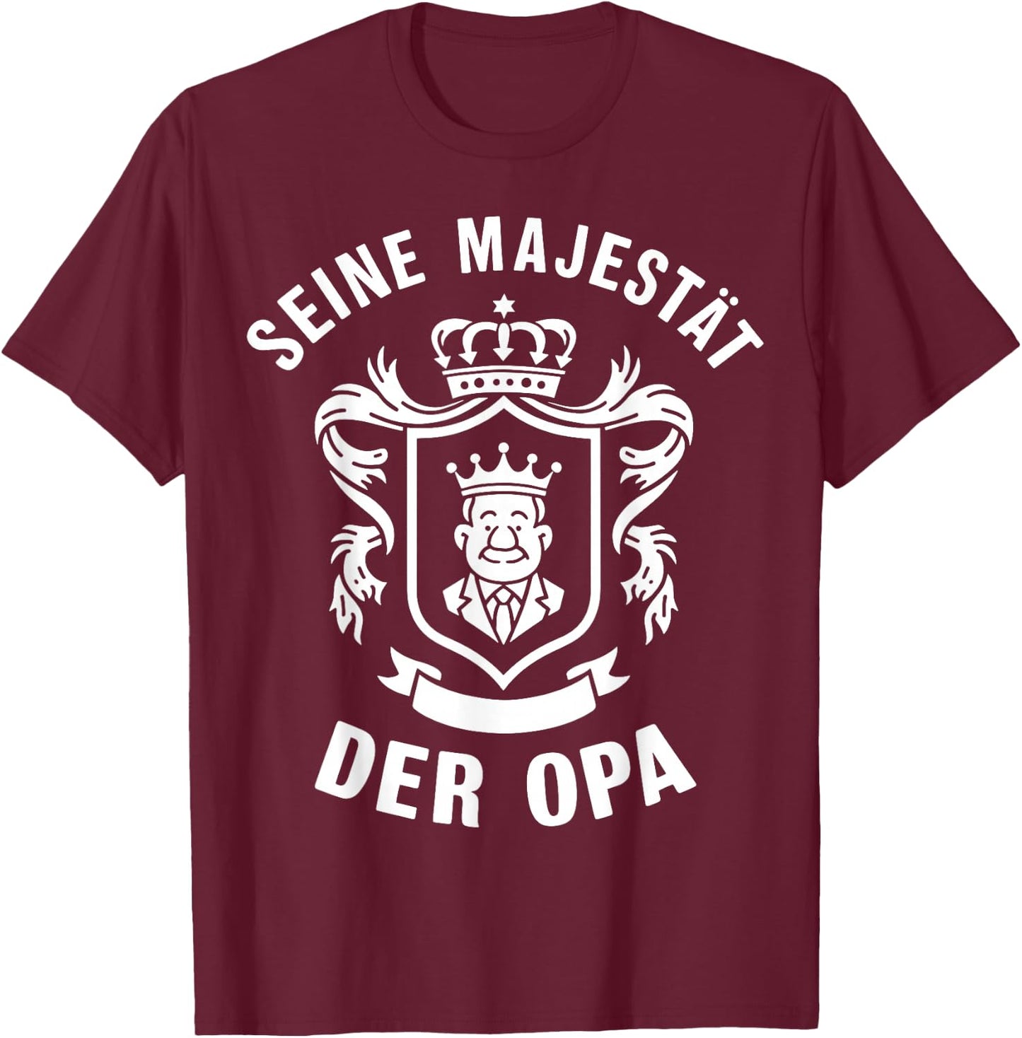 His Majesty the Grandpa , black T-Shirt - T-Shirt | Maroon