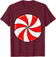 Christmas Peppermint Candy T-Shirt - T-Shirt | Maroon