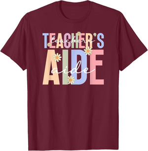 Teacher's Aide Boho Teacher Aide Teaching Assistant T-Shirt - T-Shirt | Maroon