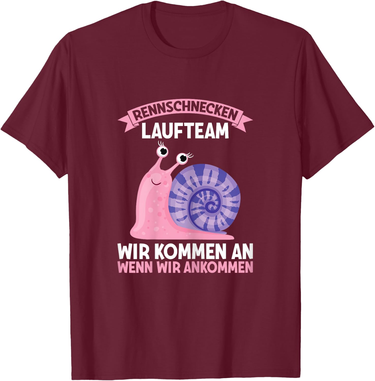 Women's Racing Snails Running Team Jogging Running Sports Runner Snail , black, s T-Shirt - T-Shirt | Maroon