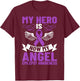 Epilepsy Ribbon My Hero is Now My Angel Epilepsy Awareness T-Shirt - T-Shirt | Maroon