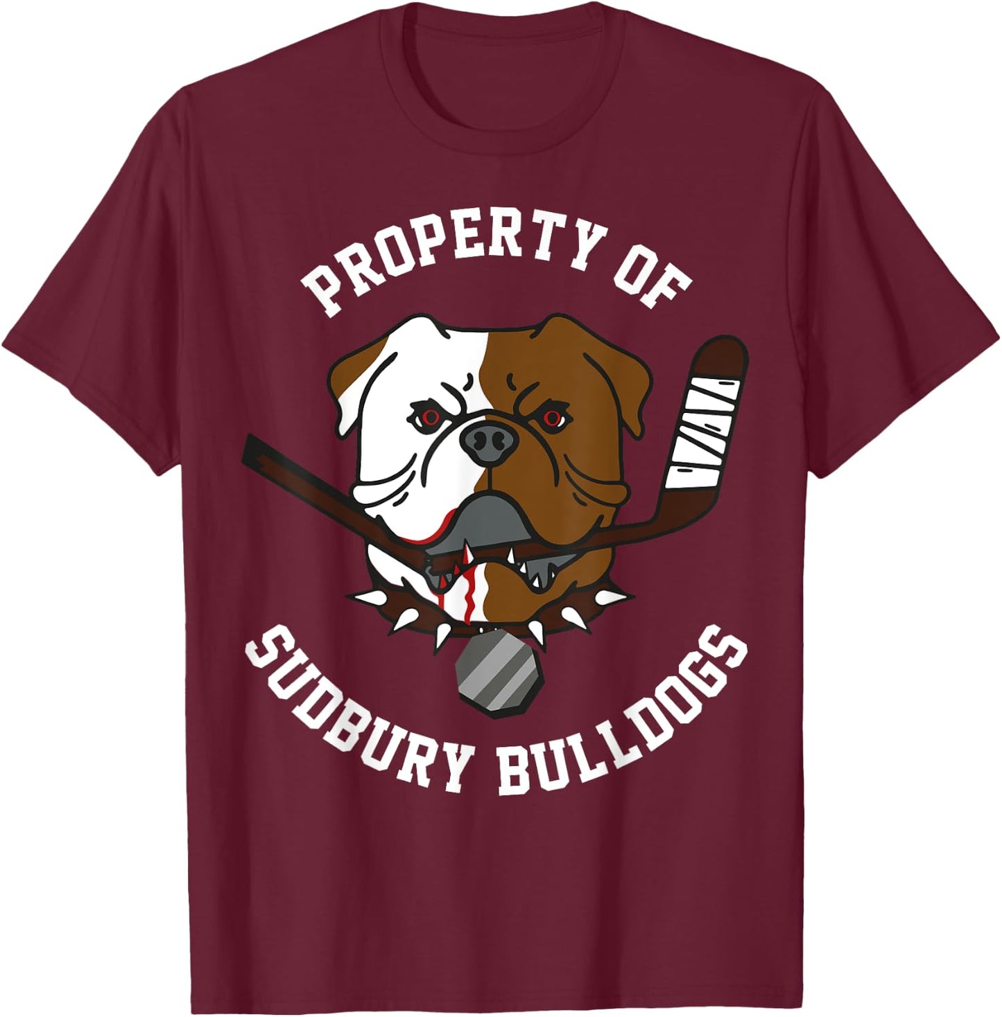 funny bulldog property of sudbury bulldogs pet dog Vintage T-Shirt - T-Shirt | Maroon