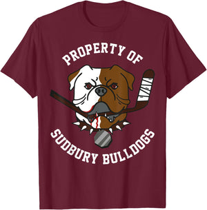 funny bulldog property of sudbury bulldogs pet dog Vintage T-Shirt - T-Shirt | Maroon