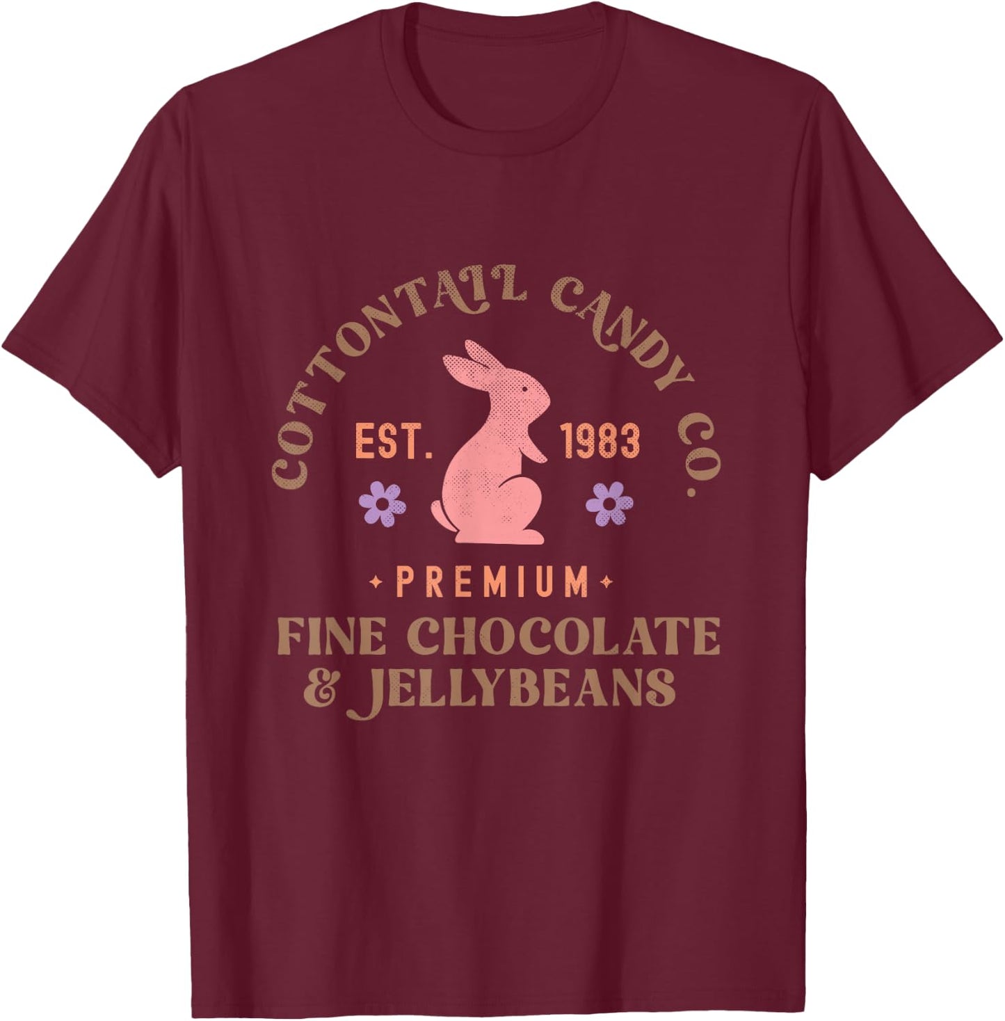 Cottontail Candy Co. Funny Easter T-Shirt - T-Shirt | Maroon