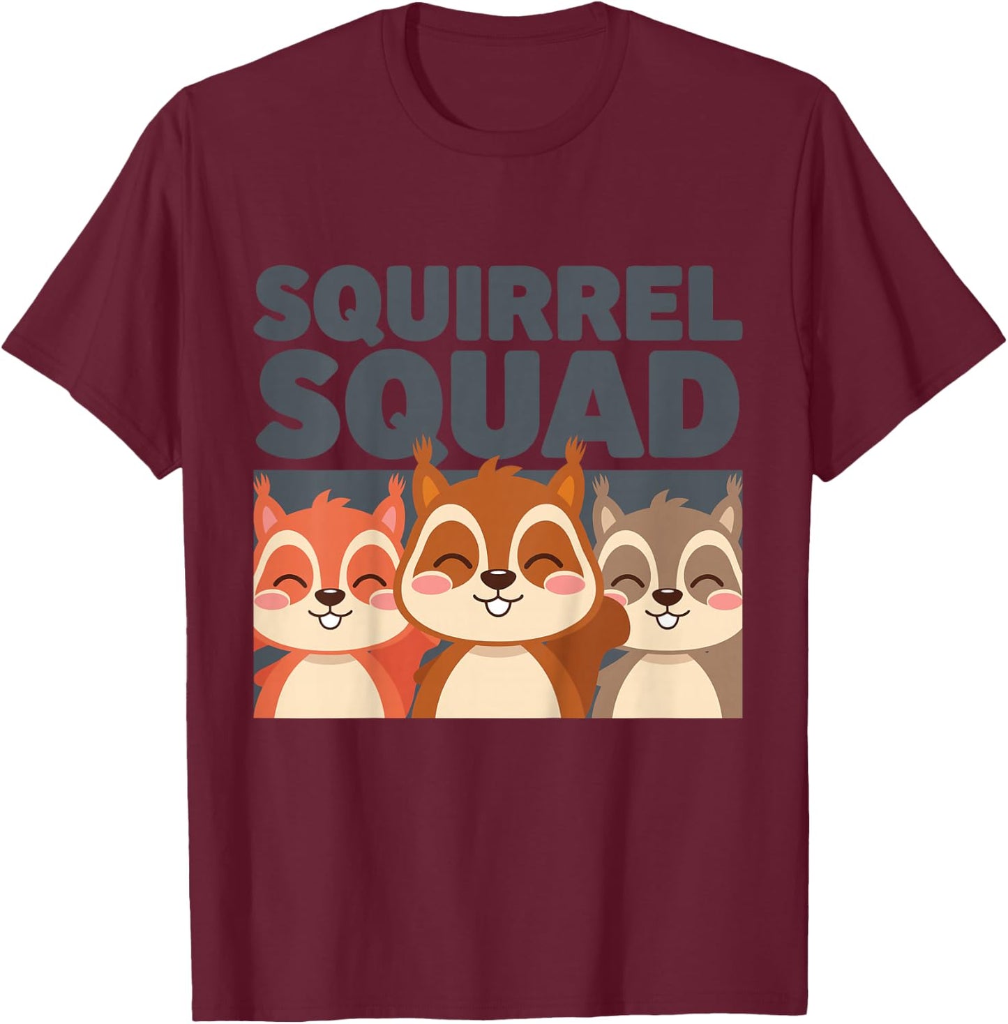 Kids Squirrel Kids T-Shirt - T-Shirt | Maroon