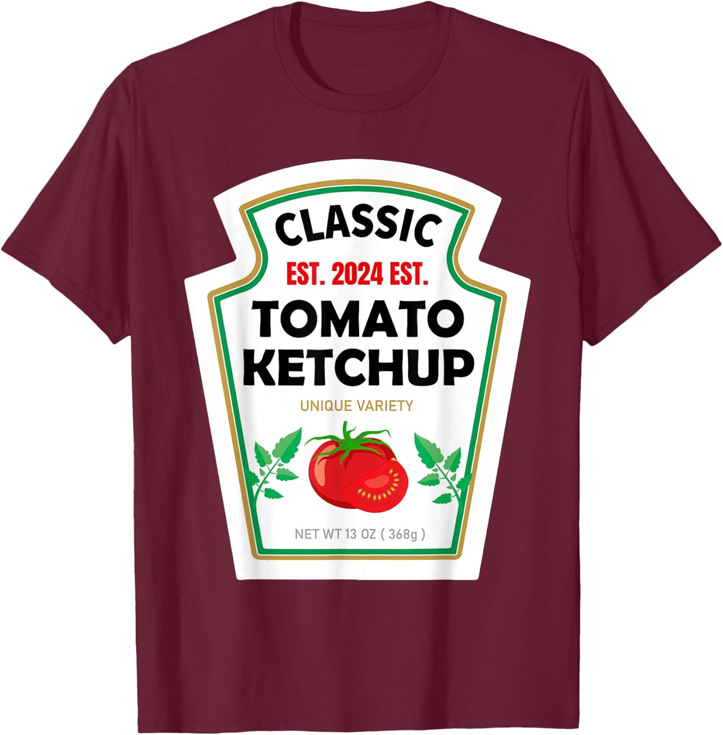Red Ketchup DIY Costume Matching Couples Groups Halloween T-Shirt - T-Shirt | Maroon