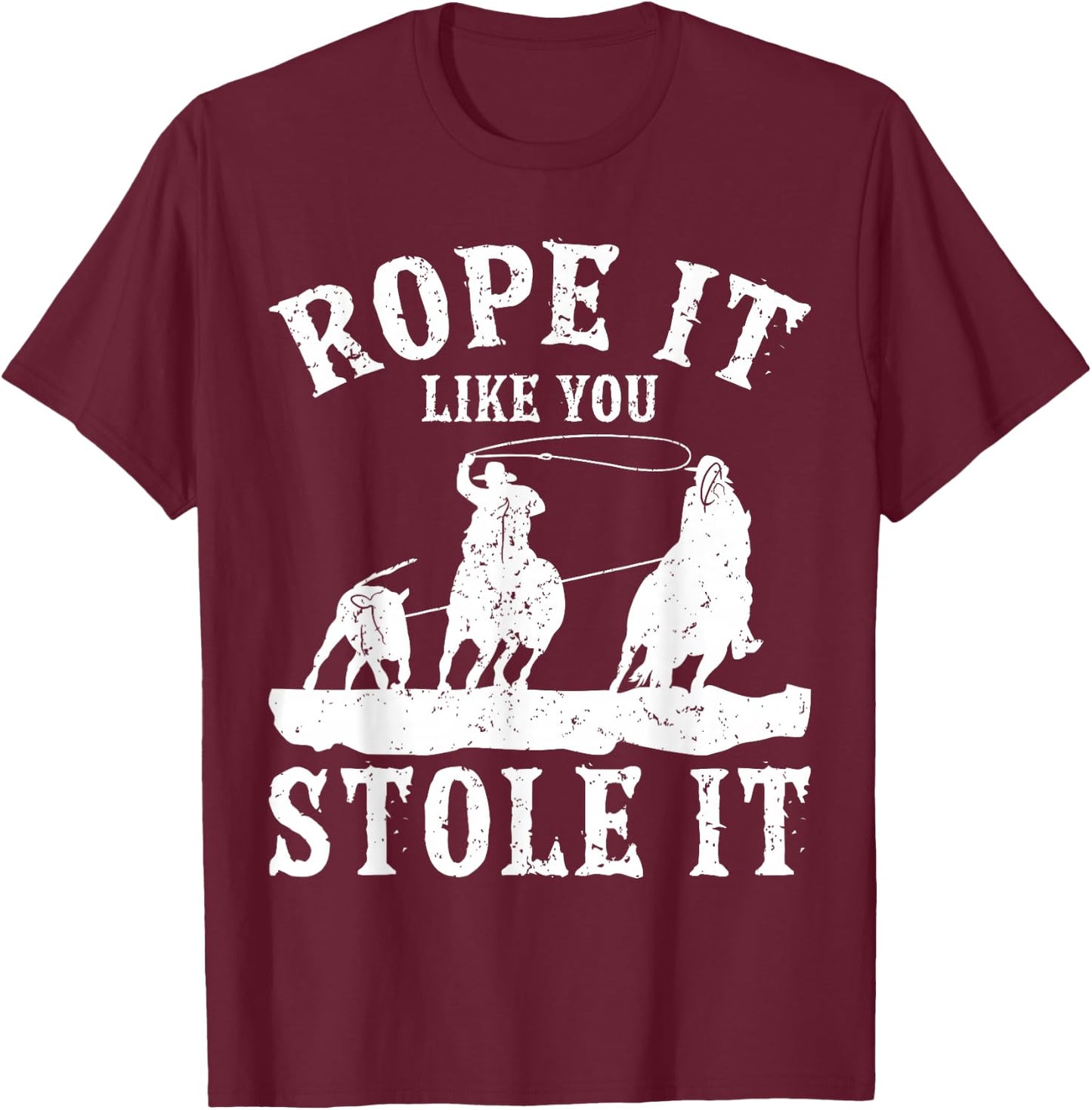 Calf Roping T-Shirt - T-Shirt | Maroon