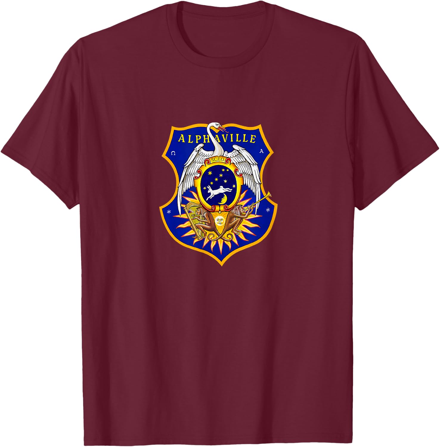 AV Swan Logo T-Shirt - T-Shirt | Maroon