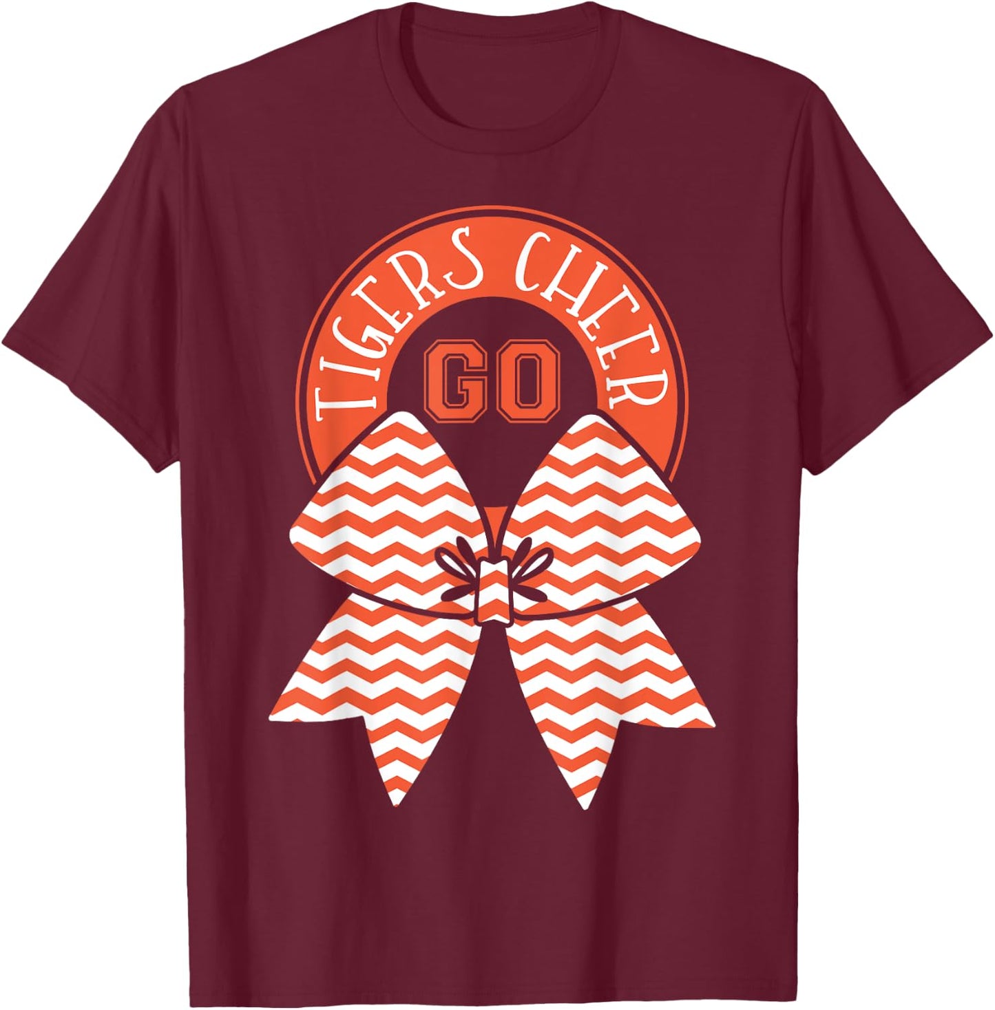 Go Cheer Tigers Football T-Shirt - T-Shirt | Maroon