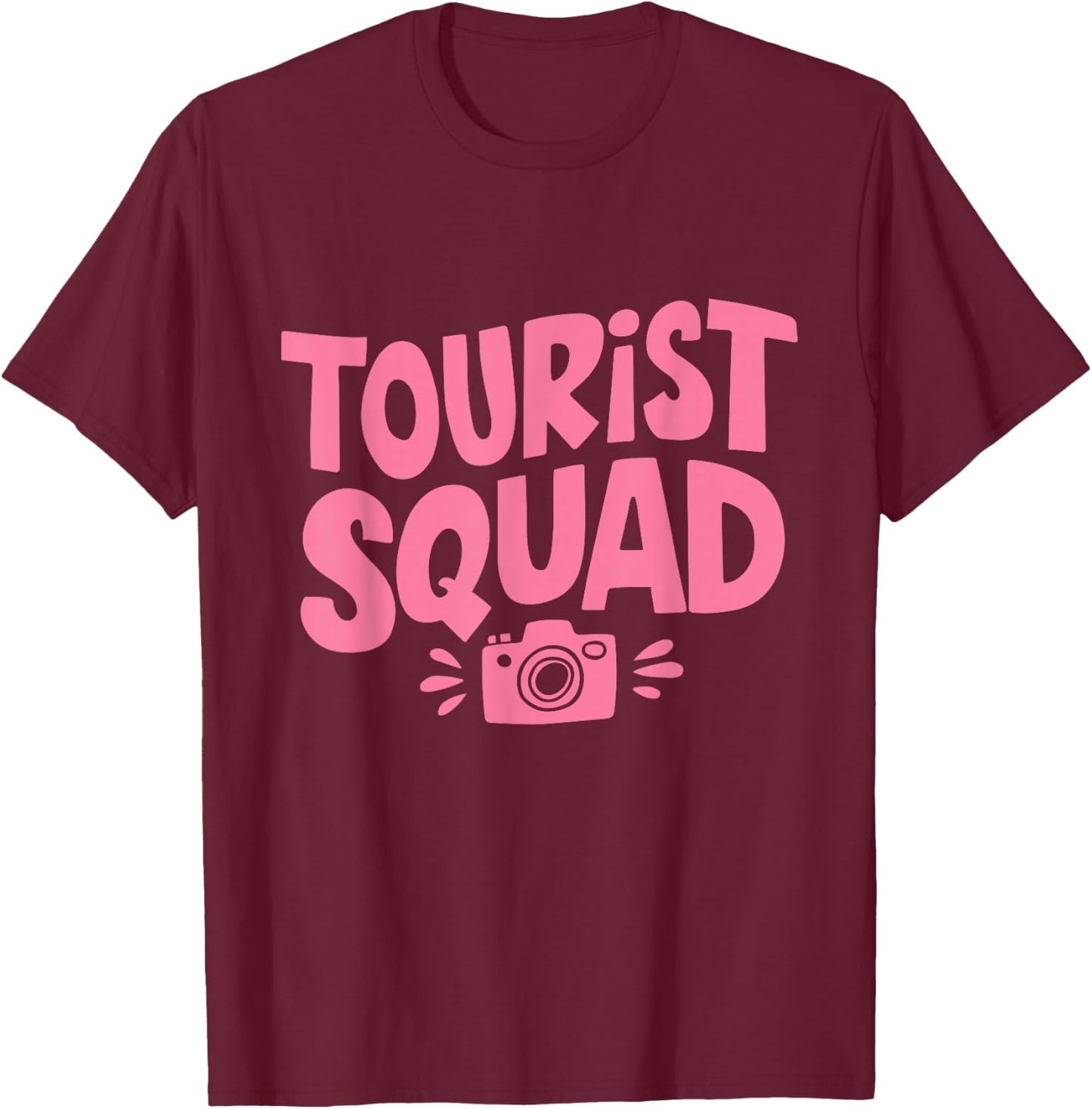 Tourist Squad Camera Girl Souvenir Vacation Travel T-Shirt - T-Shirt | Maroon