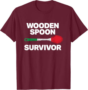 Italian Family - Funny Wooden Spoon Survivor T-Shirt - T-Shirt | Maroon