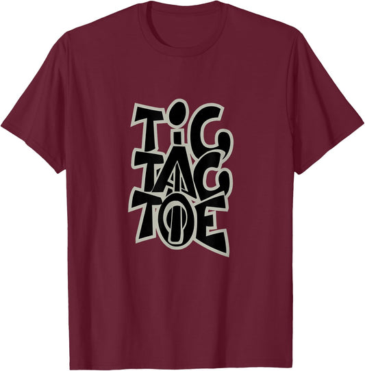 Tic Tac Toe - Men - - Black - S - Short Sleeve - Classic - Casual - Everyday / Leisure - Cotton, Polyester - - Double Stitched Hem - Classic Fit T-Shirt - T-Shirt | Maroon