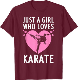 Funny Karate Girls Karate Black Belt Martial Arts T-Shirt - T-Shirt | Maroon