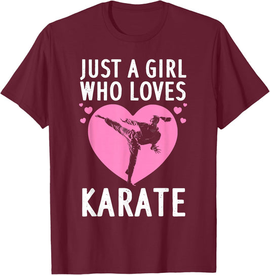 Funny Karate Girls Karate Black Belt Martial Arts T-Shirt - T-Shirt | Maroon
