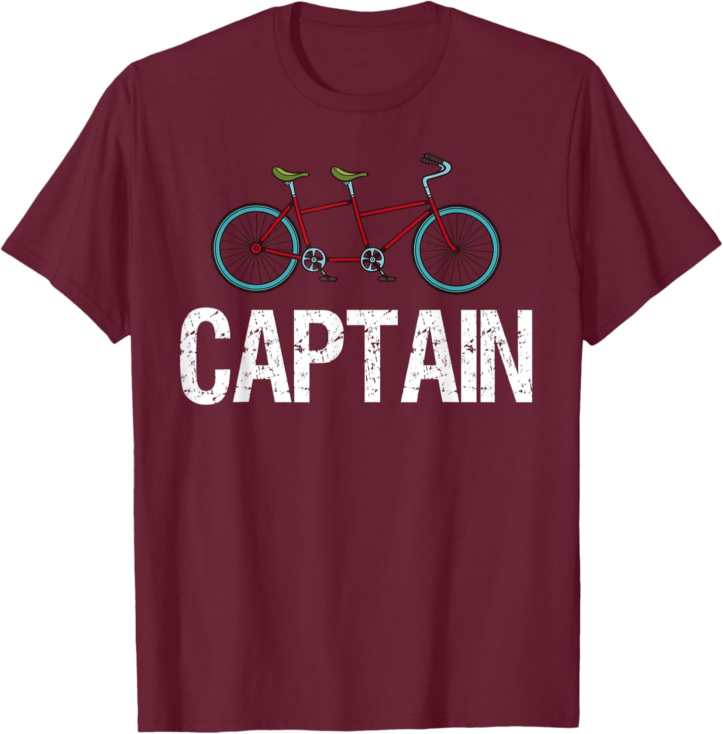 Tandem Bike Captain Gifts Bicycle Cycling T-Shirt - T-Shirt | Maroon