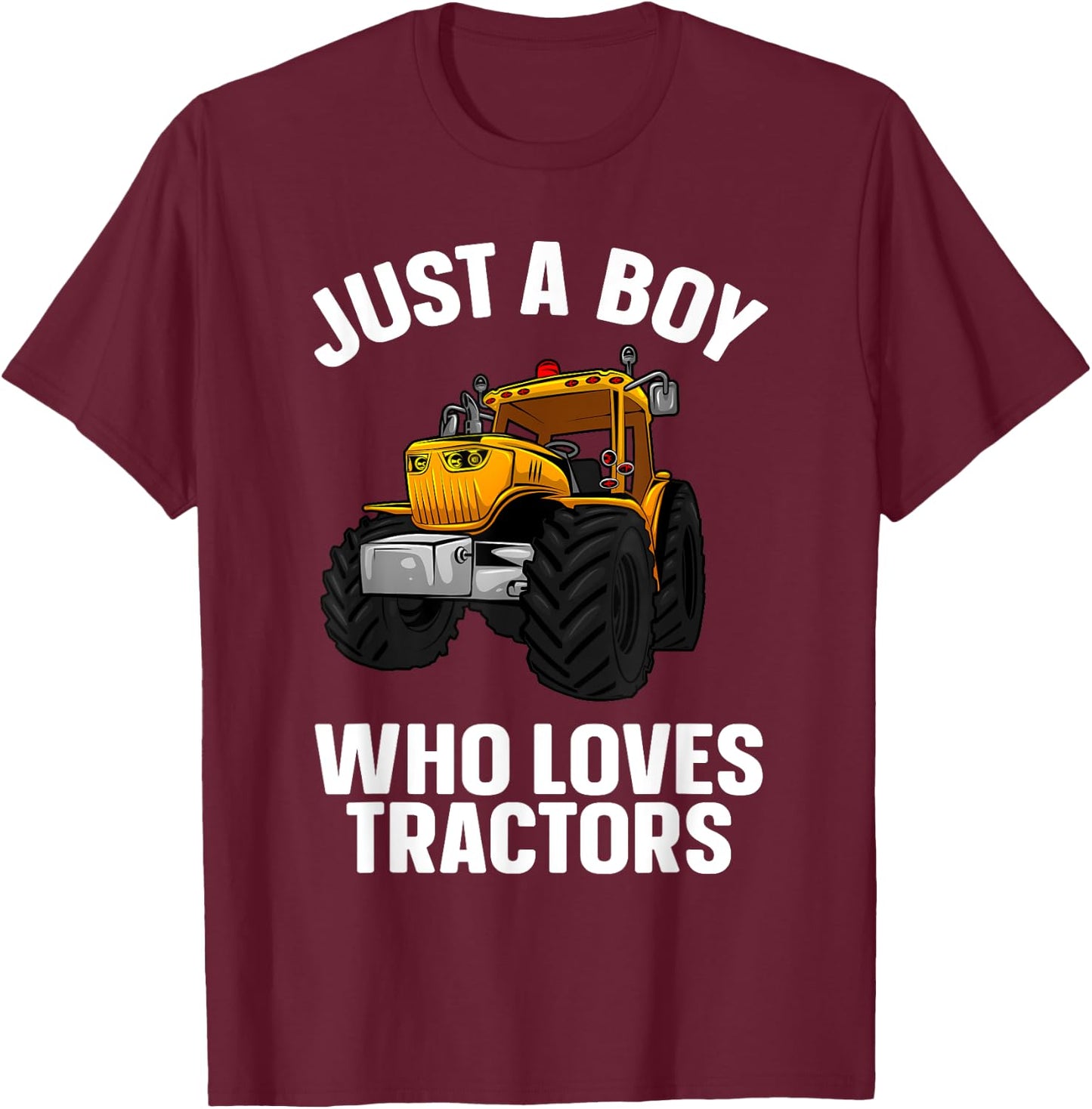 Funny Tractor Design Boys Farm Vehicle Tractor Lover T-Shirt - T-Shirt | Maroon