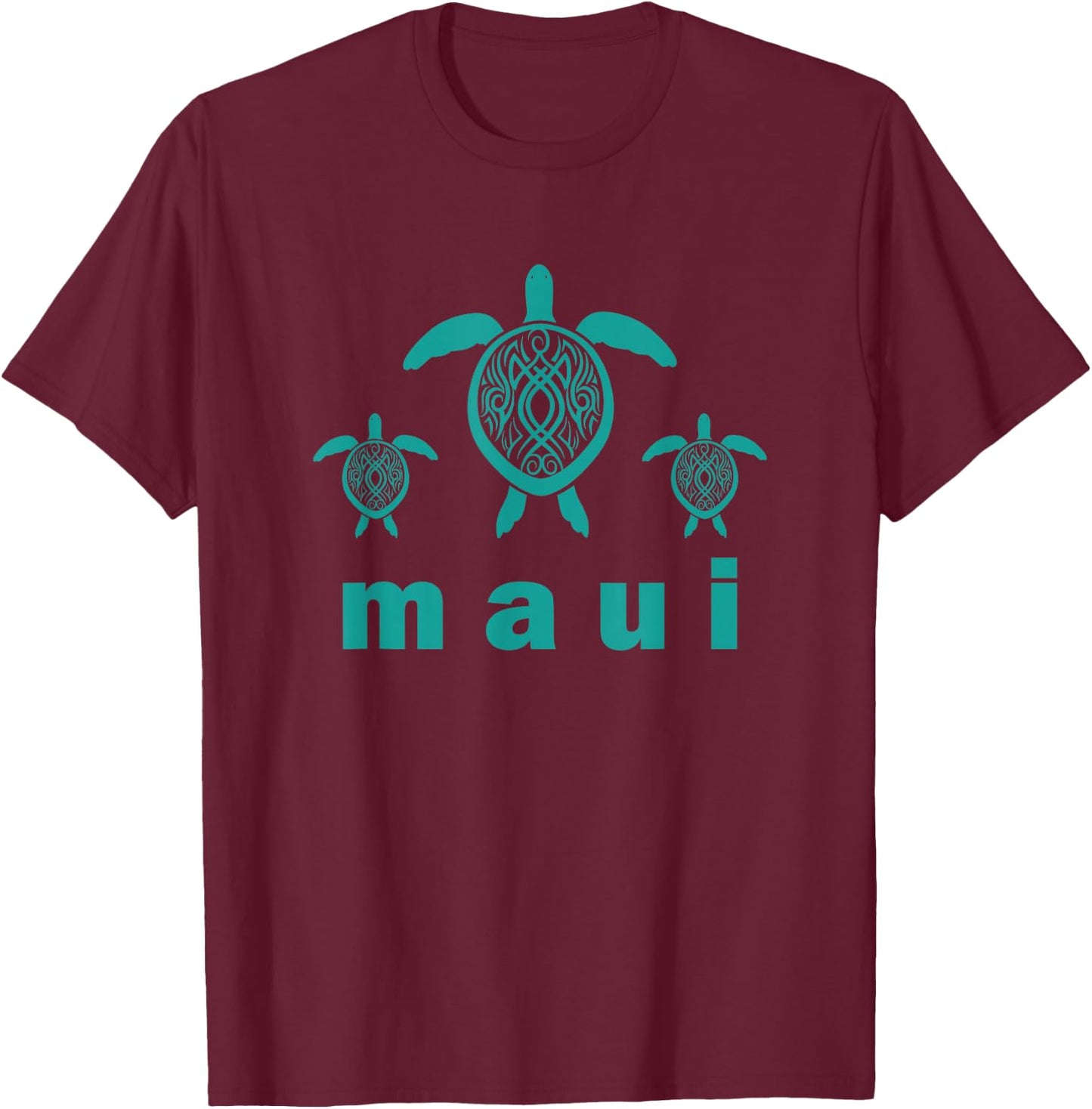 Maui Hawaii Sea Turtles Hawaiian Scuba Diving Souvenir T-Shirt - T-Shirt | Maroon