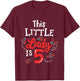 5 Year Old 5th Birthday Matching Family Ladybug Girls Party T-Shirt - T-Shirt | Maroon
