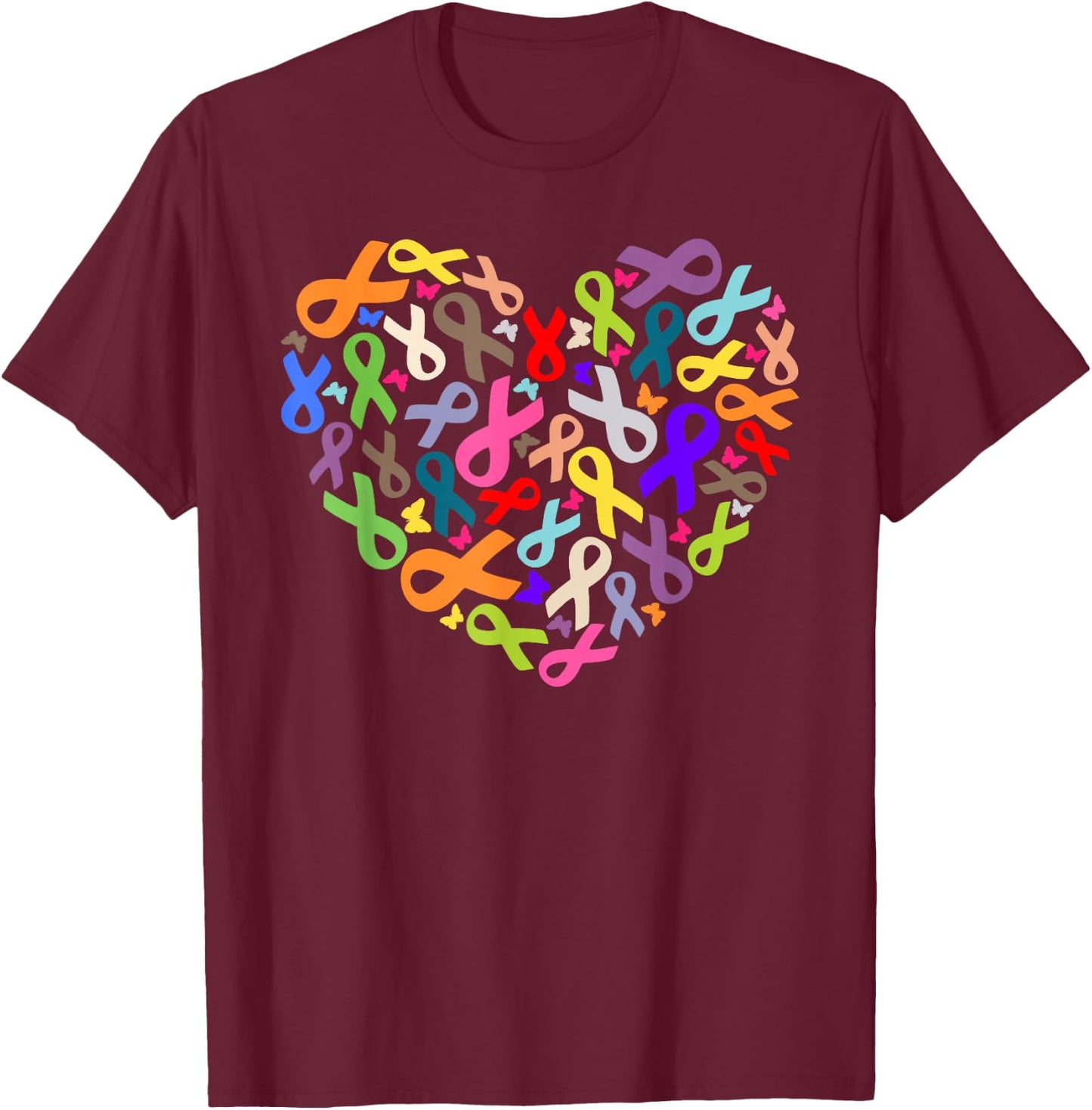 Cancer Sucks In Every Color Shirt Cancer Ribbon Colors T-Shirt - T-Shirt | Maroon