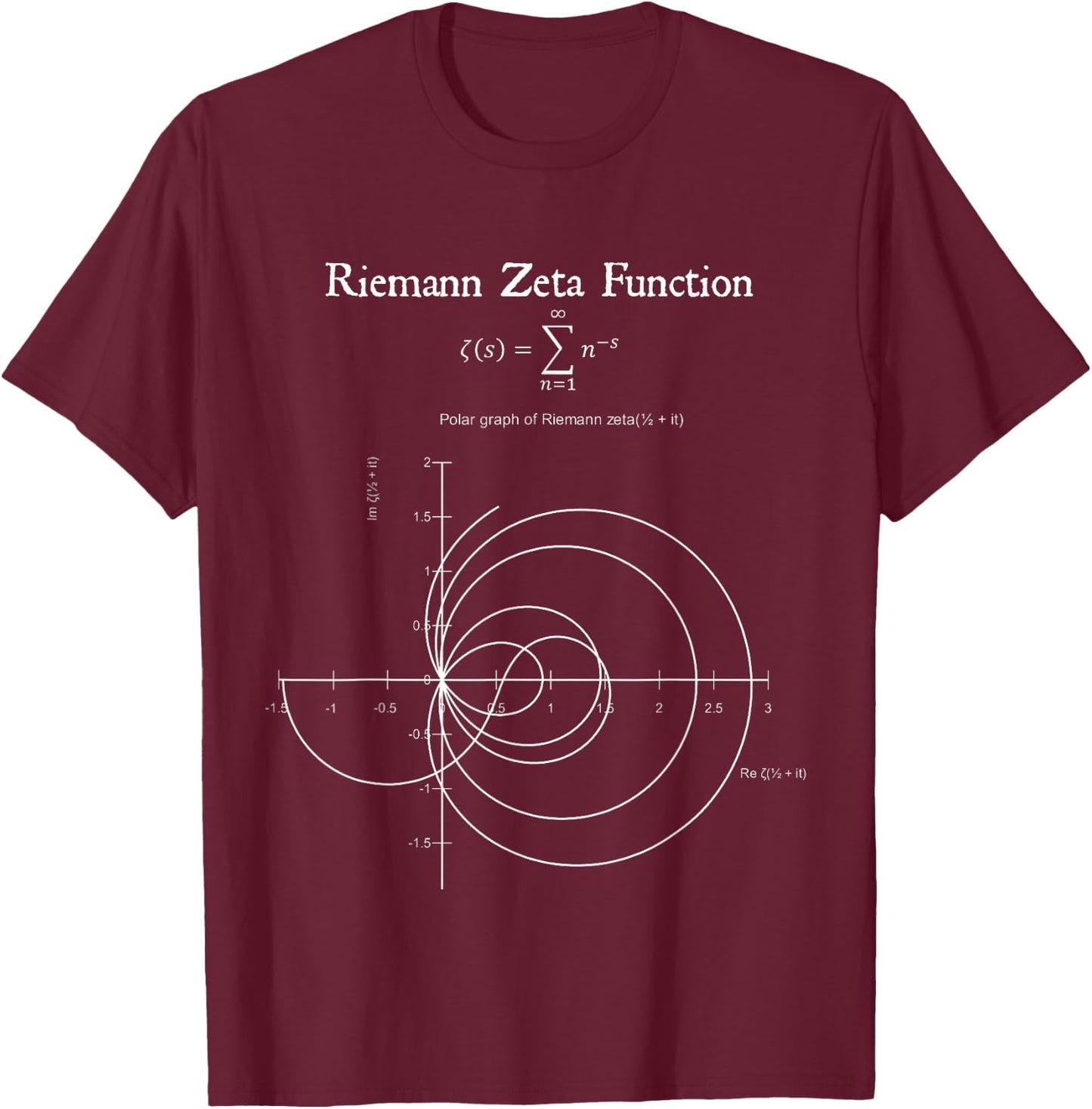 Riemann Zeta Function Graph Physics Math Teacher Nerdy Gift T-Shirt - T-Shirt | Maroon