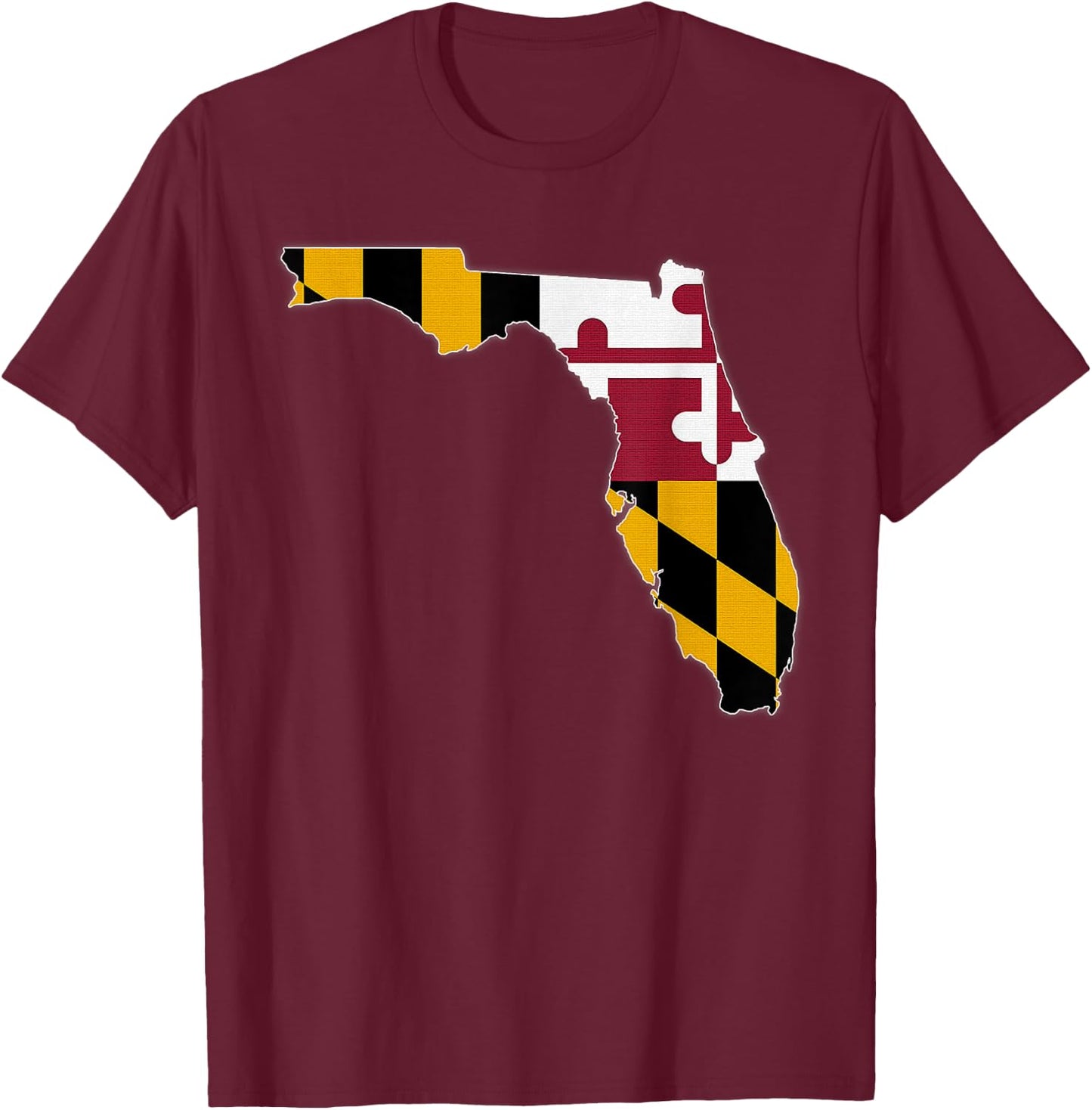 FLORIDA STATE MAP MARYLAND MD Flag Roots Men Women Gift T-Shirt - T-Shirt | Maroon